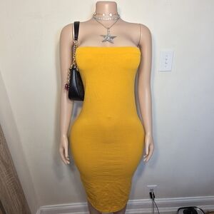 ☆Derek Heart Yellow Strapless Dress☆